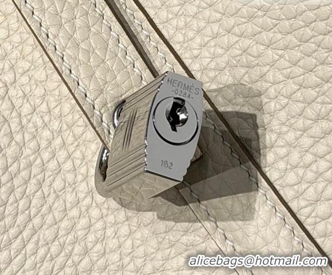 Most Popular Hermes Picotin Lock Mini Bag 18cm in Germany and Clemence TC Leather 4056 Milk Shake White/Silver 2026 (Hal