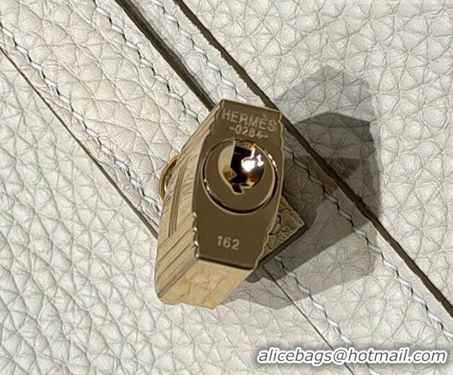 Spot Cheap Hermes Picotin Lock Mini Bag 18cm in Germany and Clemence TC Leather 4056 Milk Shake White/Gold 2026 (Half Ha
