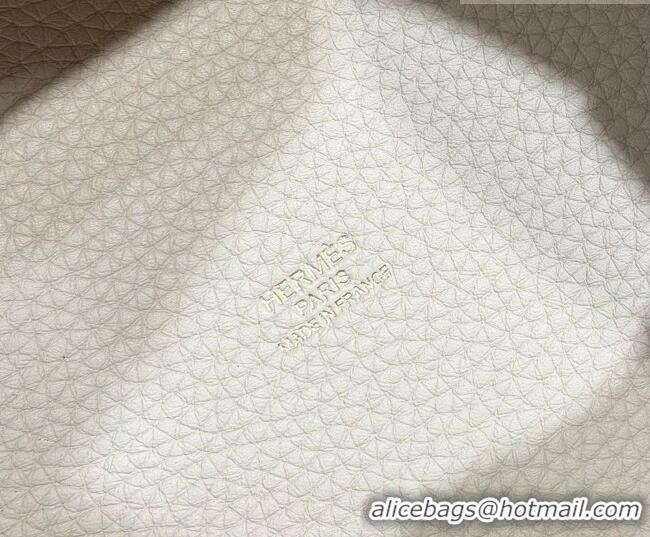 Spot Cheap Hermes Picotin Lock Mini Bag 18cm in Germany and Clemence TC Leather 4056 Milk Shake White/Gold 2026 (Half Ha