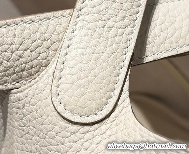 Spot Cheap Hermes Picotin Lock Mini Bag 18cm in Germany and Clemence TC Leather 4056 Milk Shake White/Gold 2026 (Half Ha