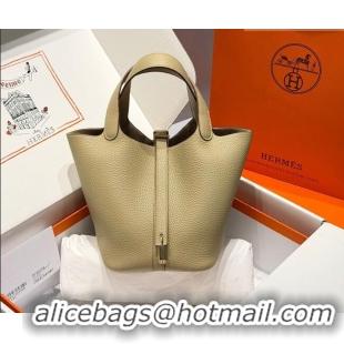 Good Price Hermes Picotin Lock Mini Bag 18cm in Germany and Clemence TC Leather 4056 Coat Grey/Gold 2026 (Half Handmade)