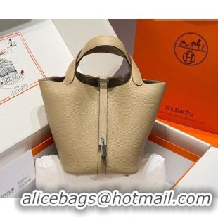 Best Product Hermes Picotin Lock Mini Bag 18cm in Germany and Clemence TC Leather 4056 Coat Grey/Silver 2026 (Half Handm
