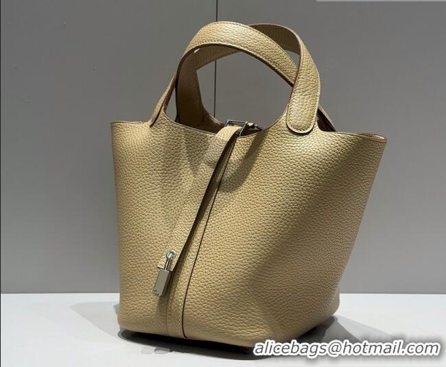 Best Product Hermes Picotin Lock Mini Bag 18cm in Germany and Clemence TC Leather 4056 Coat Grey/Silver 2026 (Half Handm