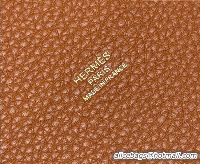 Discount Hermes Picotin Lock Mini Bag 18cm in Germany and Clemence TC Leather 4056 Brown/Gold 2026 (Half Handmade)