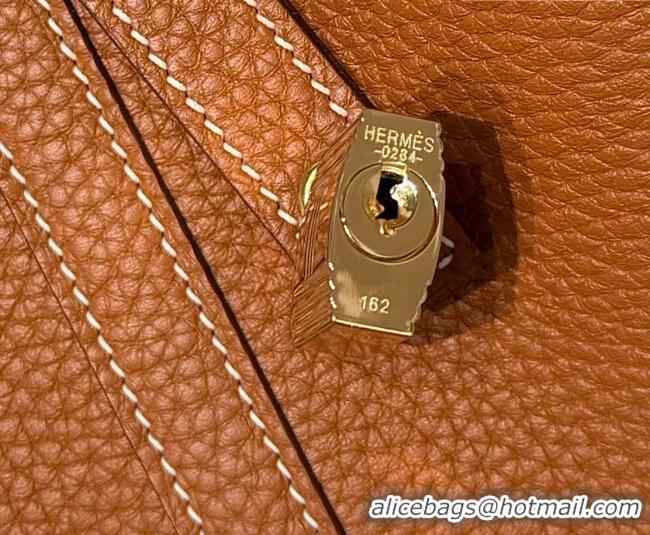 Discount Hermes Picotin Lock Mini Bag 18cm in Germany and Clemence TC Leather 4056 Brown/Gold 2026 (Half Handmade)