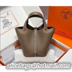 Market Sells Hermes Picotin Lock Mini Bag 18cm in Germany and Clemence TC Leather 4056 Elephant Grey/Silver 2026 (Half H