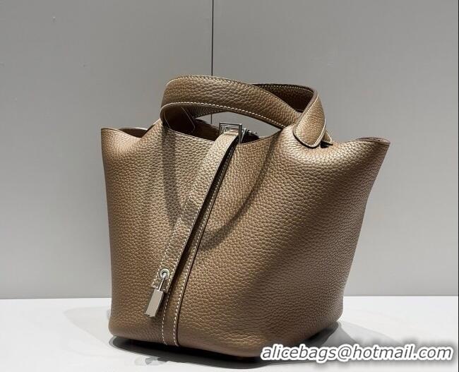 Market Sells Hermes Picotin Lock Mini Bag 18cm in Germany and Clemence TC Leather 4056 Elephant Grey/Silver 2026 (Half H
