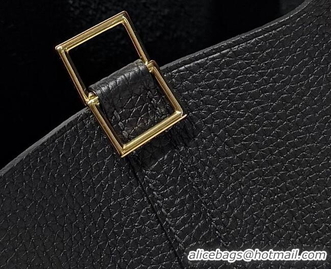 Grade Discount Hermes Picotin Lock Mini Bag 18cm in Germany and Clemence TC Leather 4056 Black/Gold 2026 (Half Handmade)