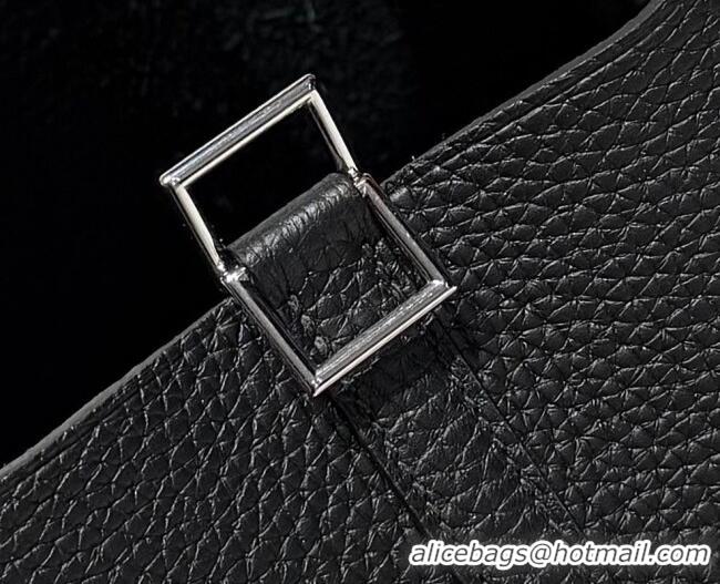 Low Price Hermes Picotin Lock Mini Bag 18cm in Germany and Clemence TC Leather 4056 Black/Silver 2026 (Half Handmade)
