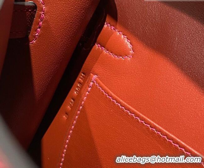 Buy Fashionable Hermes Kelly Elan Bag in Saffiano Cow Leather 4078 Burgundy/Gold 2026 (Half Handmade)