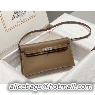 Good Taste Hermes Kelly Elan Bag in Saffiano Cow Leather 4078 Elephant Grey/Silver 2026 (Half Handmade)