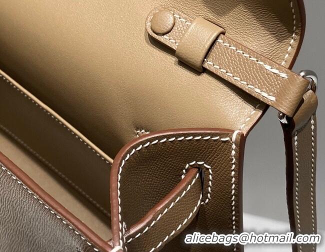 Good Taste Hermes Kelly Elan Bag in Saffiano Cow Leather 4078 Elephant Grey/Silver 2026 (Half Handmade)