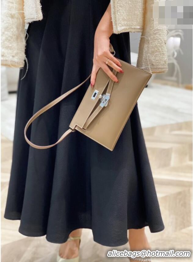 Good Taste Hermes Kelly Elan Bag in Saffiano Cow Leather 4078 Elephant Grey/Silver 2026 (Half Handmade)