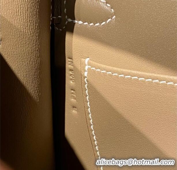 Reasonable Price Hermes Kelly Elan Bag in Saffiano Cow Leather 4078 Elephant Grey/Gold 2026 (Half Handmade)