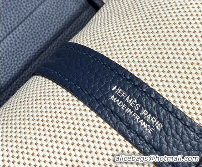 Promotional Hermes Garden Party Bag 36cm in Printed Canvas and Calfskin 4086 Green/Blue/White 2026 (Half Handmade)
