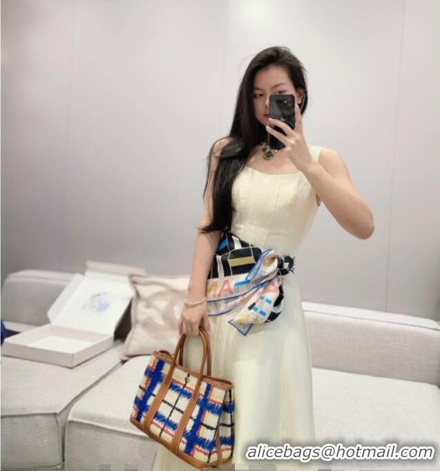 Best Quality Hermes Garden Party Bag 30cm in Printed Canvas and Calfskin 0414 Brown 2026 (Half Handmade)