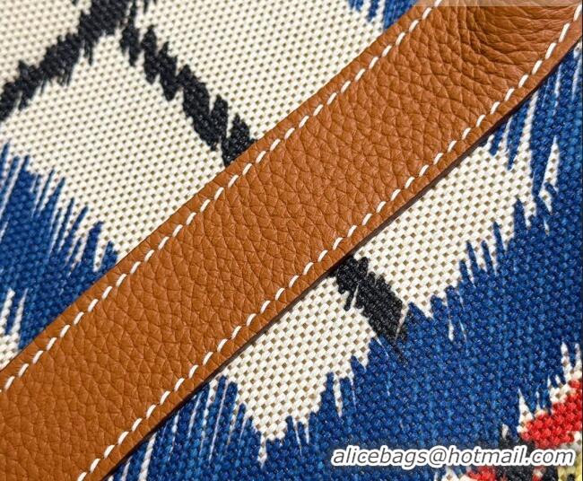 Best Quality Hermes Garden Party Bag 30cm in Printed Canvas and Calfskin 0414 Brown 2026 (Half Handmade)