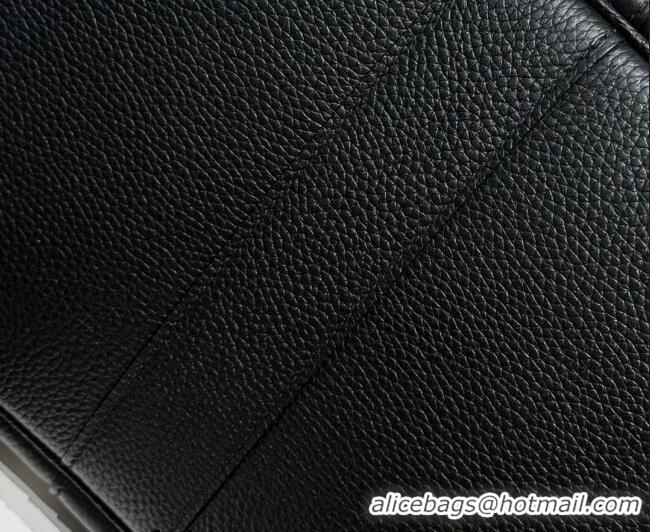 Grade Quality Hermes Garden Party Bag 36cm in Printed Canvas and Calfskin 0414 Black 2026 (Half Handmade)