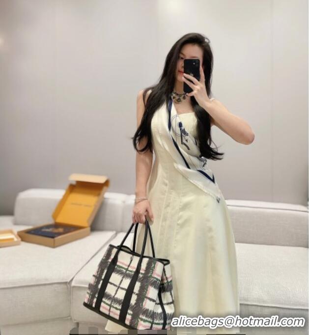 Grade Quality Hermes Garden Party Bag 36cm in Printed Canvas and Calfskin 0414 Black 2026 (Half Handmade)