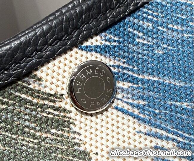 Well Crafted Hermes Garden Party Bag 36cm in Printed Canvas and Calfskin 0414 Red 2026 (Half Handmade)