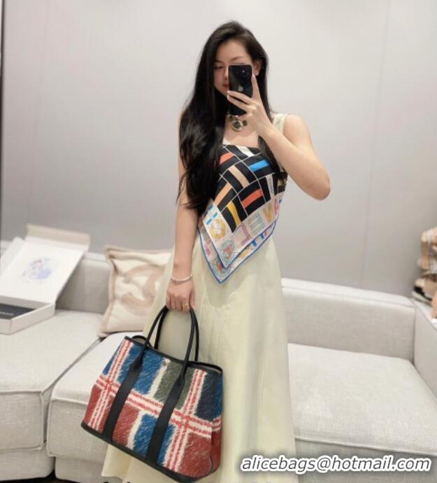 Well Crafted Hermes Garden Party Bag 36cm in Printed Canvas and Calfskin 0414 Red 2026 (Half Handmade)