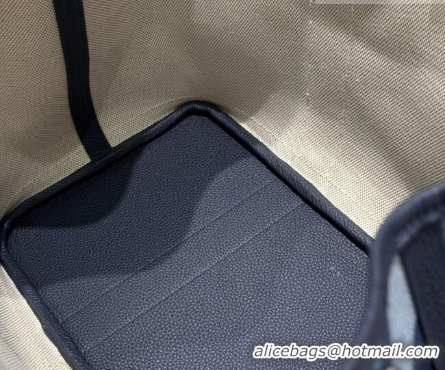 Popular Style Hermes Garden Party Bag 36cm in Printed Canvas and Calfskin 0414 Blue 2026 (Half Handmade)