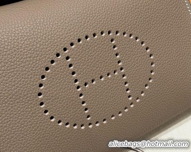 Top Quality Hermes Videpoches Bag in Togo Leather 2523 Etoupe/Silver 2026 (Half-Handmade)