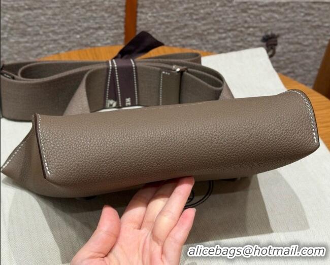 Top Quality Hermes Videpoches Bag in Togo Leather 2523 Etoupe/Silver 2026 (Half-Handmade)