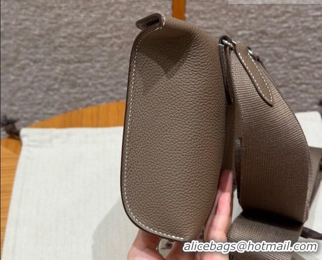 Top Quality Hermes Videpoches Bag in Togo Leather 2523 Etoupe/Silver 2026 (Half-Handmade)