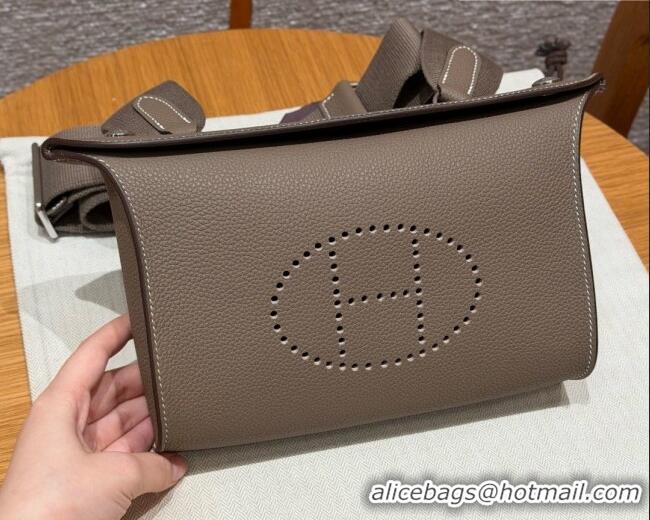 Top Quality Hermes Videpoches Bag in Togo Leather 2523 Etoupe/Silver 2026 (Half-Handmade)