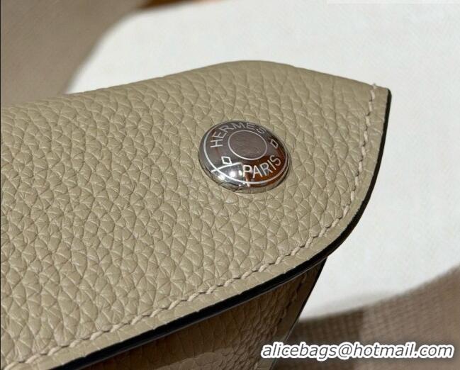 Top Grade Hermes Videpoches Bag in Togo Leather 2523 8Q Beige Marfa/Silver 2026 (Half-Handmade)