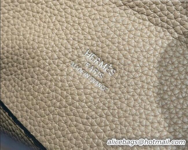 Top Grade Hermes Videpoches Bag in Togo Leather 2523 8Q Beige Marfa/Silver 2026 (Half-Handmade)