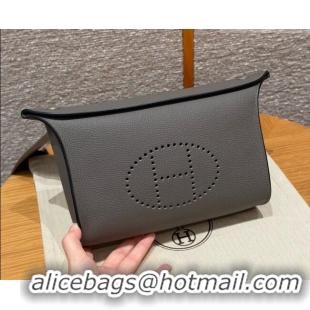 Best Grade Hermes Videpoches Bag in Togo Leather 2523 8F Etain/Silver 2026 (Half-Handmade)