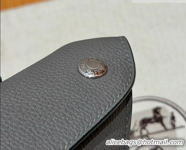 Best Grade Hermes Videpoches Bag in Togo Leather 2523 8F Etain/Silver 2026 (Half-Handmade)
