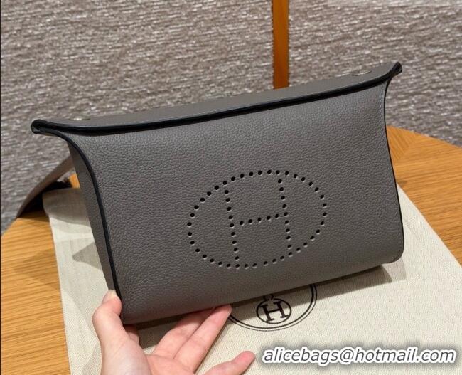 Best Grade Hermes Videpoches Bag in Togo Leather 2523 8F Etain/Silver 2026 (Half-Handmade)