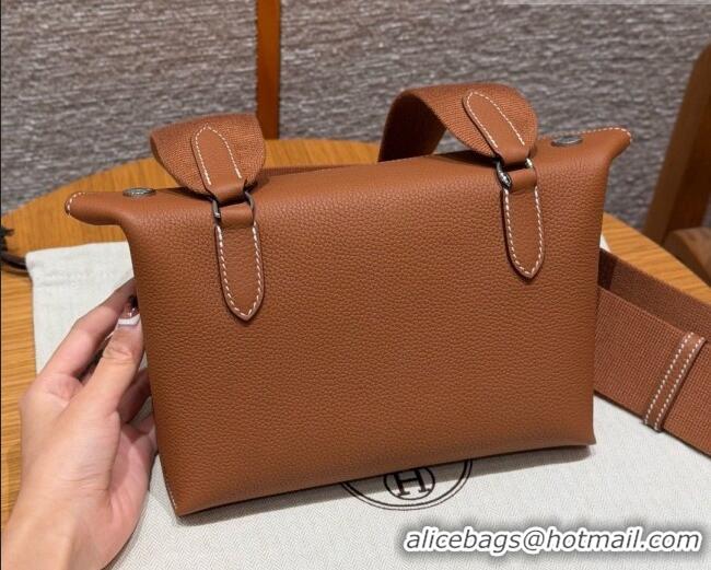Buy Fashionable Hermes Videpoches Bag in Togo Leather 2523 Brown/Silver 2026 (Half-Handmade)