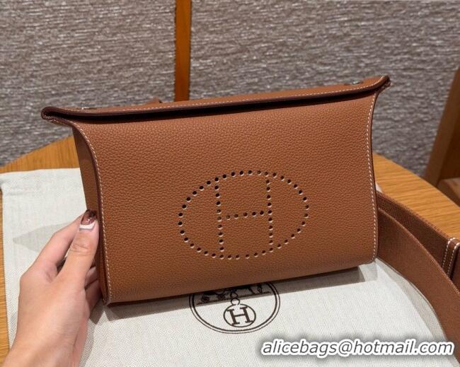 Buy Fashionable Hermes Videpoches Bag in Togo Leather 2523 Brown/Silver 2026 (Half-Handmade)