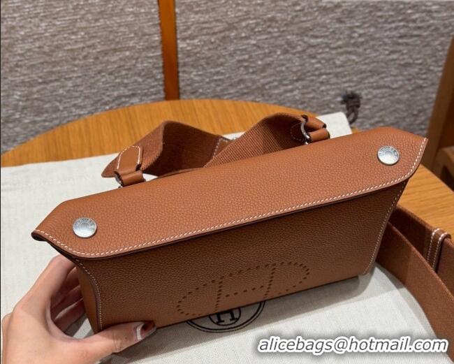 Buy Fashionable Hermes Videpoches Bag in Togo Leather 2523 Brown/Silver 2026 (Half-Handmade)