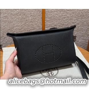 Top Quality Hermes Videpoches Bag in Togo Leather 2523 Black/Silver 2026 (Half-Handmade)