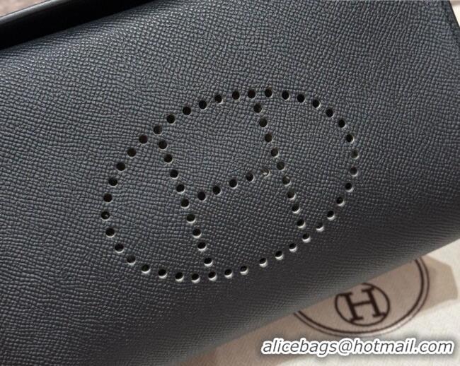 Top Quality Hermes Videpoches Bag in Togo Leather 2523 Black/Silver 2026 (Half-Handmade)