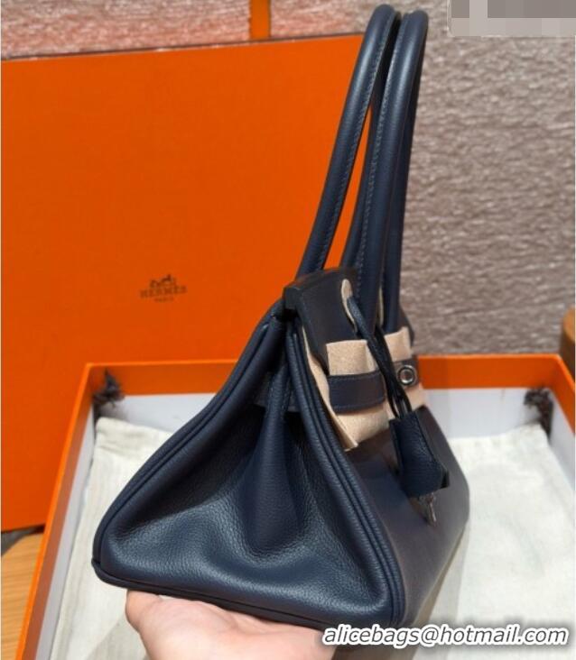 Spot Bulk Hermes Shoulder Birkin Bag in Evercolor Leather 2529 3Y Caban/Silver 2026 (Half-Handmade)
