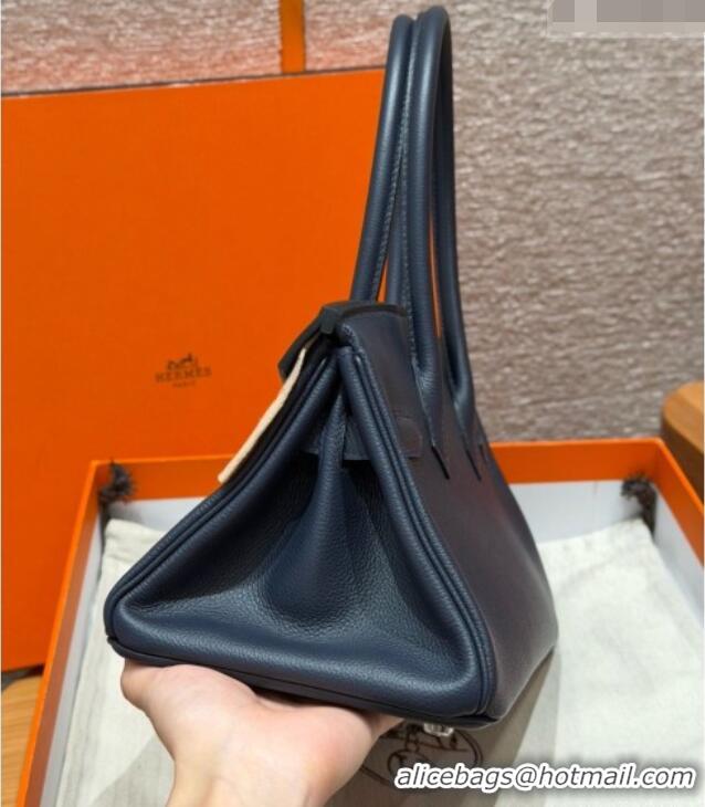 Spot Bulk Hermes Shoulder Birkin Bag in Evercolor Leather 2529 3Y Caban/Silver 2026 (Half-Handmade)