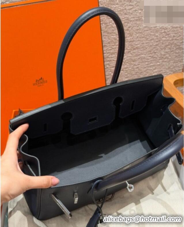 Spot Bulk Hermes Shoulder Birkin Bag in Evercolor Leather 2529 3Y Caban/Silver 2026 (Half-Handmade)