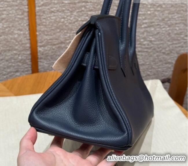 Discount Hermes Shoulder Birkin Bag in Evercolor Leather 2529 7P Blue Presse/Gold 2026 (Half-Handmade)