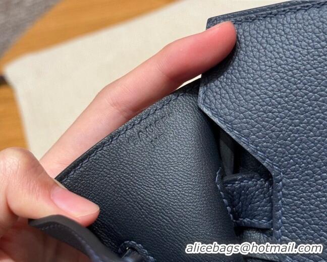 Discount Hermes Shoulder Birkin Bag in Evercolor Leather 2529 7P Blue Presse/Gold 2026 (Half-Handmade)