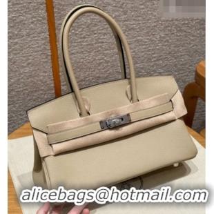 Discount Hermes Shoulder Birkin Bag in Evercolor Leather 2529 Trench/Silver 2026 (Half-Handmade)