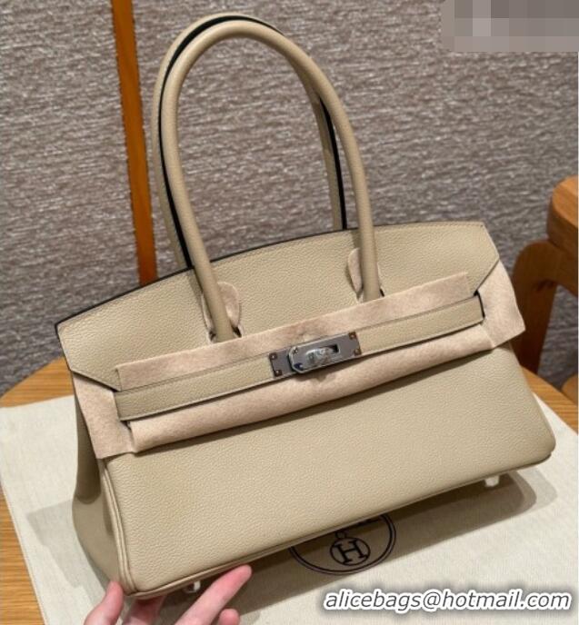 Discount Hermes Shoulder Birkin Bag in Evercolor Leather 2529 Trench/Silver 2026 (Half-Handmade)