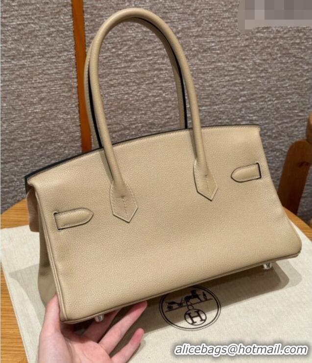 Discount Hermes Shoulder Birkin Bag in Evercolor Leather 2529 Trench/Silver 2026 (Half-Handmade)
