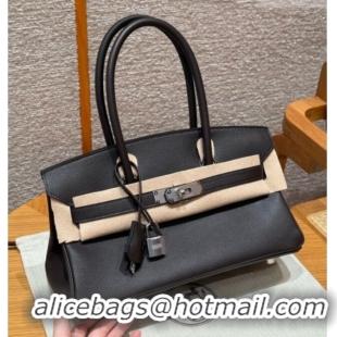 Shop Best Hermes Shoulder Birkin Bag in Evercolor Leather 2529 49 Ebene/Silver 2026 (Half-Handmade)