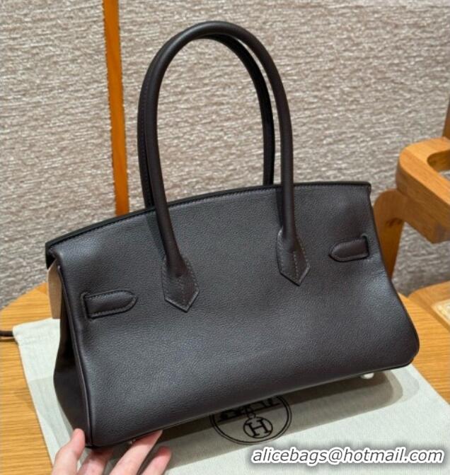 Shop Best Hermes Shoulder Birkin Bag in Evercolor Leather 2529 49 Ebene/Silver 2026 (Half-Handmade)